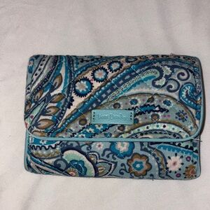 Vera Bradley RFID Riley Compact Wallet in the "Paisley Wave" pattern
